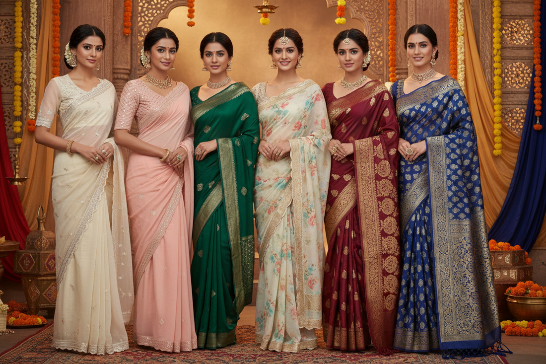 Silk Saree Types Explained — Organza, Georgette, Crepe & More