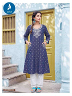 Casual Denim Co-Ord Set with Rayon Bottom