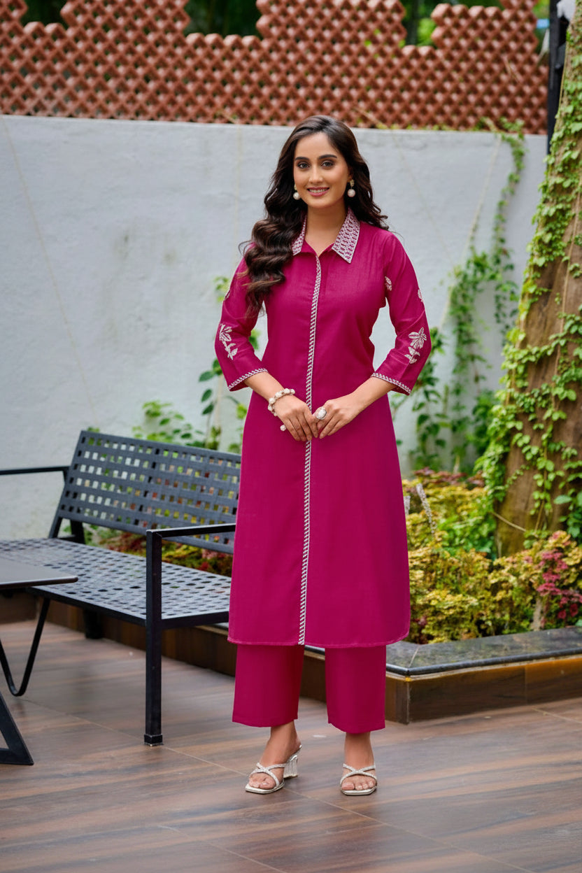 Vertican Embroidered Co-Ord Set for Women