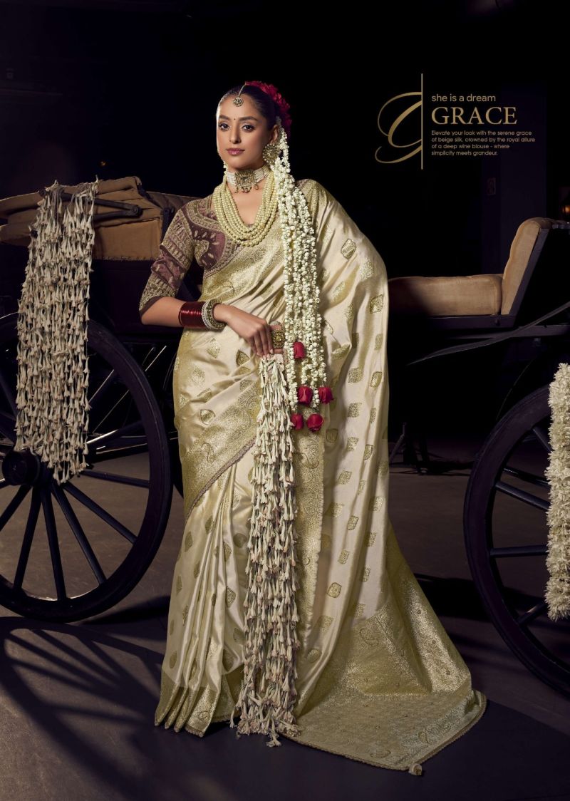 Kesha Pure Viscose Zardozi & Crystal Handwork Saree with Embellished Blouse Piece