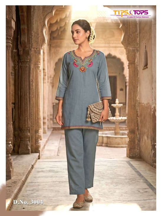 Rayon Embroidered Co-Ord Set for Women