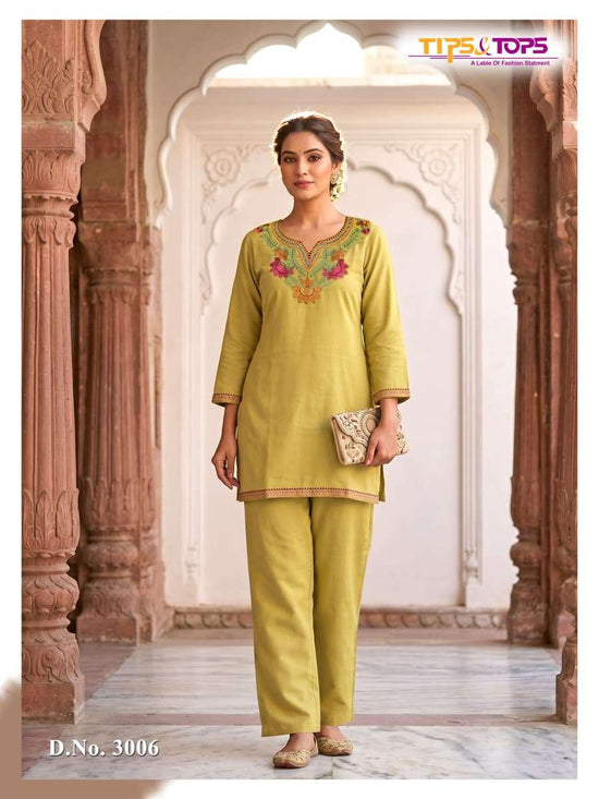 Rayon Embroidered Co-Ord Set for Women