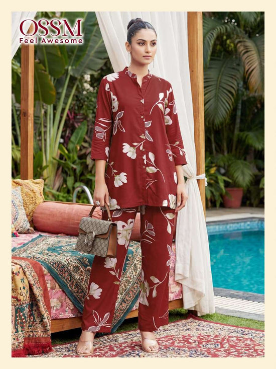 Rayon Discharge Print Co-Ord Set for Women