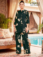 Rayon Discharge Print Co-Ord Set for Women