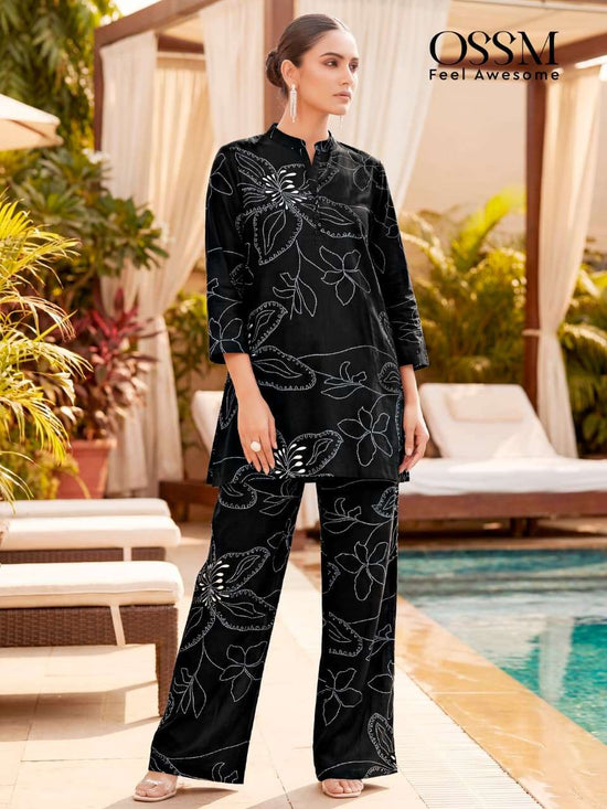 Rayon Discharge Print Co-Ord Set for Women