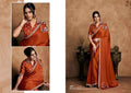 Organza Satin Embroidered Saree with Unstitched Blouse