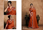 Organza Satin Embroidered Saree with Unstitched Blouse