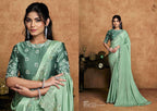 Organza Satin Embroidered Saree with Unstitched Blouse