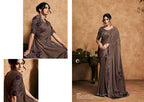 Organza Satin Embroidered Saree with Unstitched Blouse