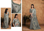 Organza Satin Embroidered Saree with Unstitched Blouse