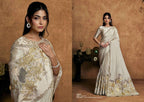 Organza Satin Embroidered Saree with Unstitched Blouse