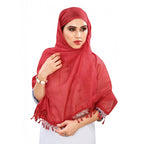 Women's Cotton Silk Strips Printed Dupatta (Maroon, Length:2-2.4 mtr)