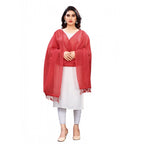 Women's Cotton Silk Strips Printed Dupatta (Maroon, Length:2-2.4 mtr)