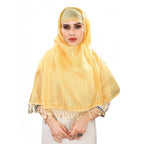Women's Cotton Silk Strips Printed Dupatta (Yellow, Length:2-2.4 mtr)