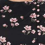Women's Maxi Black Dress (Color:Black, Material:Poly Crepe)