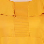 Women's Fit And Flare Yellow Dress (Color:Yellow, Material:Polyester)