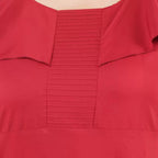 Women's Fit And Flare Maroon Dress (Color:Maroon, Material:Polyester)