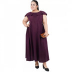 Women's Fit And Flare Purple Dress (Color:Purple, Material:Polyester)