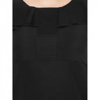 Women's Fit And Flare Black Dress (Color:Black, Material:Polyester)