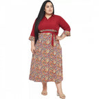 Women's Fit And Flare Maroon Dress (Color:Maroon, Material:Polyester)
