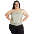 Women's Casual Sleeveless Polka Print Green Top (Color:Grey, Material:Crepe)