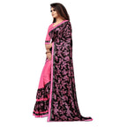 Women's Lycra Blend Saree with Blouse (Pink, 5-6 Mtrs)