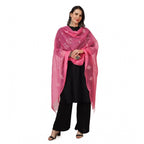 Women's Cotton Embroidered Dupatta (Pink, Length: 2.25 to 2.50 Mtr)