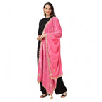 Women's Velvet Gotta Patti Dupatta (Pink, Length: 2.25 to 2.50 Mtr)