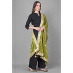 Women's Velvet Gotta Patti Dupatta (Olive, Length: 2.25 to 2.50 Mtr)