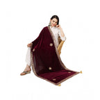 Women's Velvet Gotta Patti Dupatta (Purple, Length: 2.25 to 2.50 Mtr)