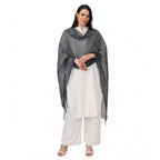 Women's Cotton Embroidered Dupatta (Grey, Length: 2.25 to 2.50 Mtr)