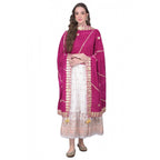 Women's Velvet Gotta Patti Dupatta (Purple, Length: 2.25 to 2.50 Mtr)