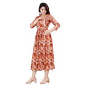 Women's Casual 3/4 Sleeve Printed Viscose Nursing Kurti (Brown)