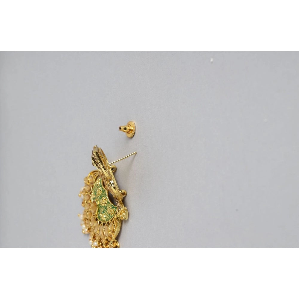 Women's Rose Gold Plated Alloy Earrings (Gold)