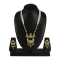 Women's Rose Gold Plated Alloy Necklace &amp; Earings Set (Green)