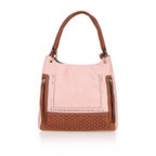 Women's Faux Leather Printed Tote Bag (Pink)
