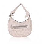 Women's Faux Leather Textured Handbag (Beige White)