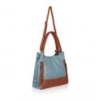 Women's Faux Leather Textured Tote Bag (Grey)