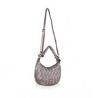 Women's Faux Leather Textured Handbag (Silver Grey)
