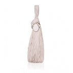 Women's Faux Leather Textured Handbag (Beige White)