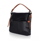 Women's Faux Leather Textured Sling Bag (Black)