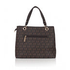 Women's Faux Leather Printed Handheld Bag (Brown)