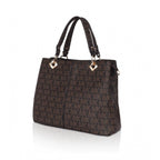 Women's Faux Leather Printed Handheld Bag (Brown)