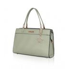 Women's Faux Leather Textured Adjustable Long Belt Handbag (Green)