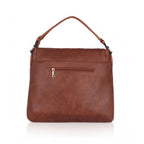 Women's Faux Leather Solid Sling Bag (Brown)