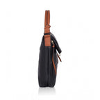 Women's Faux Leather Solid Sling Bag (Black)