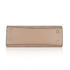 Women's Faux Leather Textured Adjustable Long Belt Handbag (Khaki)