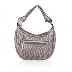 Women's Faux Leather Textured Handbag (Silver Grey)