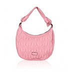 Women's Faux Leather Textured Handbag (Pink)