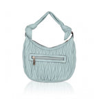 Women's Faux Leather Textured Handbag (Blue)